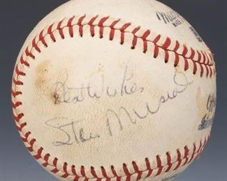 Stan Musial Best Wishes Vintage Autographed Baseball