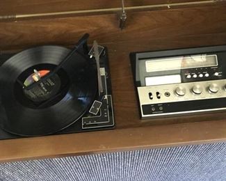 Sylvania Turntable and  8 track player