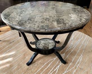 Attractive Gray and Black Round Dining Table