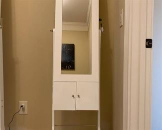 Attractive Langria Full Length Standing Jewelry Armoire with Mirror