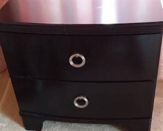 Dark Merlot Silver Pinella Nightstand