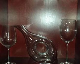 Lenox Wine Aerator Decanter and 2 Wine Glasses