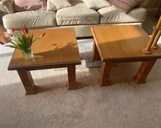Coffee or end tables 3 of them solid wood
White leather sofa