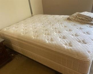 King size mattress and box spring and frame like brand new