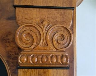 detail of the craftsmanship on the custom made bookcase