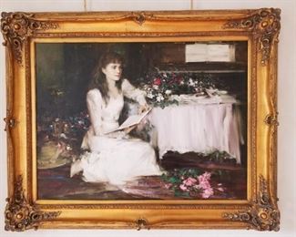 Original oil Painting - signed by artist - woman at piano 50hx40w						$1700
