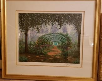 Pastel - Archways in Garden numbered 64/250 signed by J Sitterman	46wx40h					$700
 					
