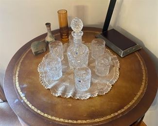 Czech Bohemia Crystal Decanter w/6 Glasses