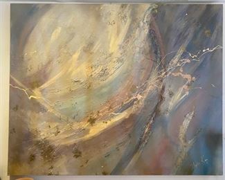 Signed Original Stephen Kaye Pallette Knife Oil Abstract 