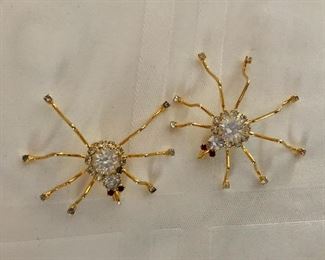 $25 each - Spider rhinestone pins Each 2" H,  2" W, 0.75" D.