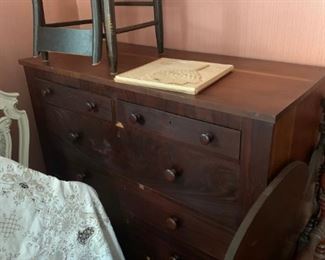 mahogany and cherry veneer empire dresser