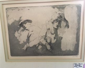 Emil Orlik signed etching