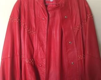 Leather jacket & skirt