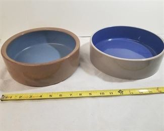 Two Stoneware Crock Pet Dishes.