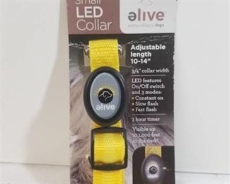 Yellow LED Dog Collar. Small.