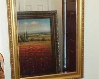 Beautiful Gold Framed Beveled Mirror