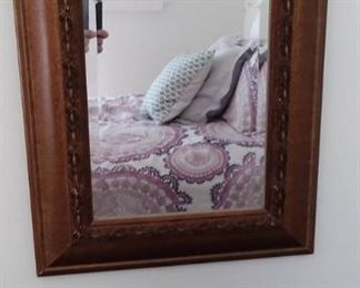 Copper Tone Framed Beveled Wall Mirror