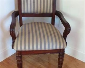 Cute Ashley Furniture Upholstered Mahogany Finish Armed Chair