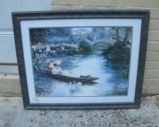 Canvas Lithograph of Paris Cityscape Signed by Artist Christa Keffer