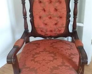 Nicely Upholstered 1900s Gothic Revival Chair