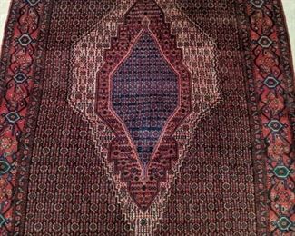 Stunning, vintage Persian Bijar rug, hand-woven, 100% wool face, measures 4' 9" x 6' 4".