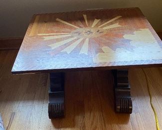 Vintage Hand Made Inlay Occasional Table