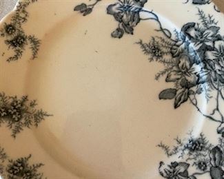 Vintage Colonial Pottery Stoke England. "Clifford" Salad Plates. Blue Transferwre 