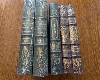 $100.00....................5 Easton Press Collectible Leather Books Still In Original Shrink-wrap: John Marshall Volume 1 & 2, Michelangelo, Winston Churchill Volume 1 & 2 (B867)