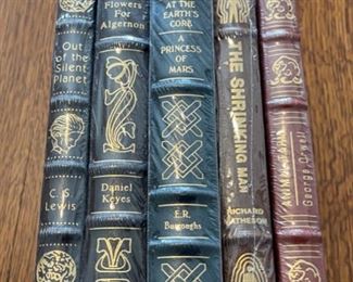 $100.00....................5 Easton Press Collectible Leather Books Still In Original Shrink-wrap: Out of The Silent Planet, Flowers For Algernon, At the Earths Core, The Shrinking Man, Animal Farm (B869)