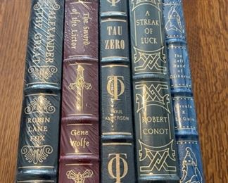 $100.00....................5 Easton Press Collectible Leather Books Still In Original Shrink-wrap: Alexander the Great, The Sword of the Lictor, Tau Zero, The Streak of Luck, The Left Hand of Darkness (B873)