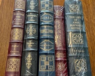 $100.00....................5 Easton Press Collectible Leather Books Still In Original Shrink-wrap: Bearing the Cross, Shakespeare of London, Dickens, Venus of Dreams, The Life of John Maynard Keynes (B875)