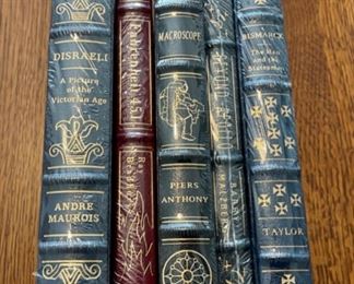 $100.00....................5 Easton Press Collectible Leather Books Still In Original Shrink-wrap: Disraeli, Fahrenheit 451, Macroscope, Beyond Apollo, The Man and the Statement (B899)