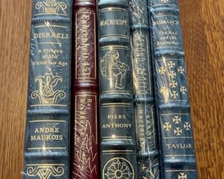 $100.00....................5 Easton Press Collectible Leather Books Still In Original Shrink-wrap: Disraeli, Fahrenheit 451, Macroscope, Beyond Apollo, The Man and the Statement  (B899)