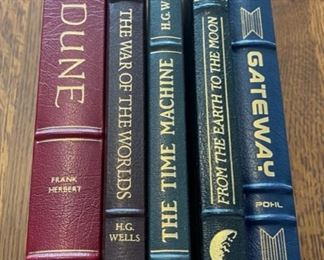 $75.00....................5 Easton Press Collectible Leather Books:Dune, The War of the Worlds, The Time Machine, From the Earth to the Moon, Gateway (B901)