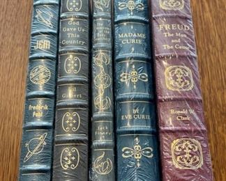 $100.00....................5 Easton Press Collectible Leather Books Still In Original Shrink-wrap: Jem, God Gave Us This Country, The Invasion of the Body Snatchers, Madame Curie, Freud (B851)