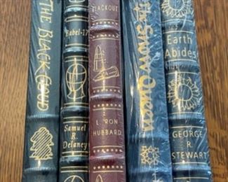 $100.00....................5 Easton Press Collectible Leather Books Still In Original Shrink-wrap: The Black Cloud, Panel 17, The Snow Queen, Earth Abides (B844)