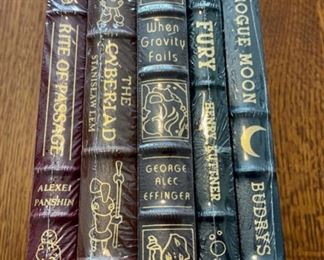 $100.00....................5 Easton Press Collectible Leather Books Still In Original Shrink-wrap: Rite of Passage, The Cyperlad, When Gravity Fails, Fury, Rogue Moon (B868)