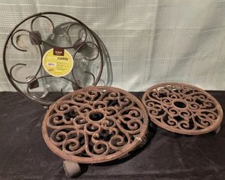 $8.00..................3 Plant Caddy's 2 at 13 1/2" and 1 at 11" (B722)