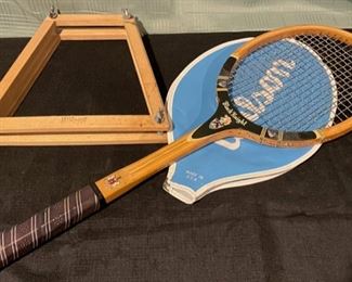 CLEARANCE  !  $5.00 NOW, WAS  $20.00...............Vintage Black Knight Wooden Tennis Racket (B964)