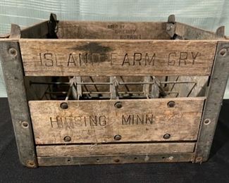 REDUCED!  $45.00 NOW, WAS $60.00..............Antique Bottle Crate Hibbing Minnesota (B915)