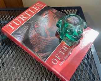 *JS............Turtle Book and frog candle holder (B024)