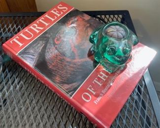 $6.00..................Turtle Book and frog candle holder (B024)