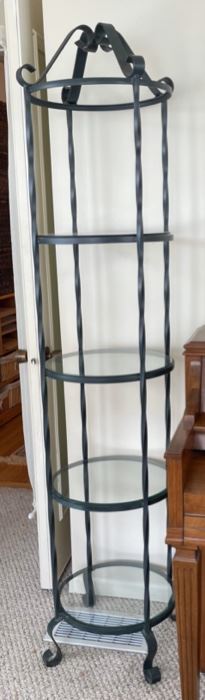 $50.00..................Iron and Glass shelf 72" tall (B030)