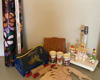 $20.00..................Toys, vintage lamp, Stained Glass window paper (B047)