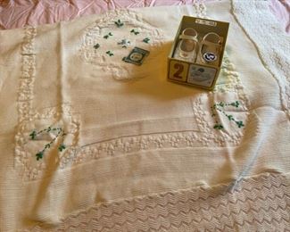 $20.00.............................Vintage Baby Blanket & Shoes (B084)