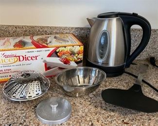 REDUCED!  $9.00 NOW, WAS $12.00.........................One Step Dicer, Hot Water kettle and more (B112)