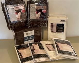 $30.00...............New Pillow Shams, King Bed Skirt and more Bedding (B149)