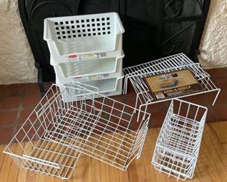 REDUCED!  $12.00 NOW, WAS $16.00................Storage Baskets and Shelving lot (B188)