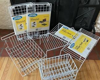 REDUCED!  $10.50 NOW, WAS $14.00................Storage Baskets and shelving lot (B192)