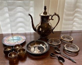 $16.00.................Silver Plate Napkin Rings, Coasters and more (B287)